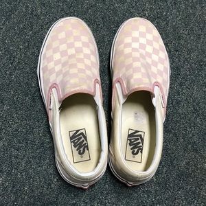 Vans classic slip on pink checkered